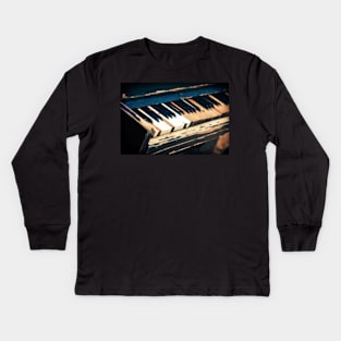 Old Piano in Autumn Park Kids Long Sleeve T-Shirt